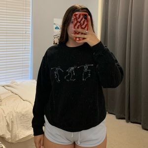 Skateboarding Skeleton Crewneck